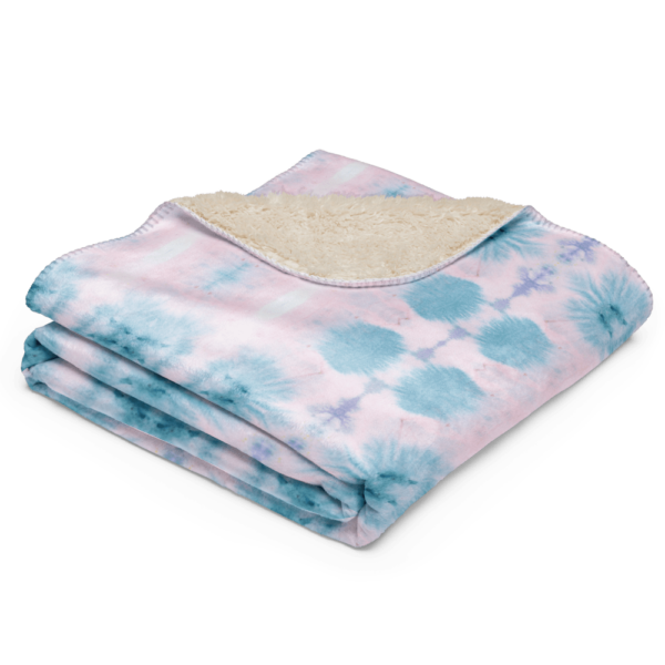 Pink and Blue Ice Crystals Sherpa Blanket - Image 4