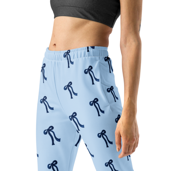 Blue Bow Print Joggers - Image 5